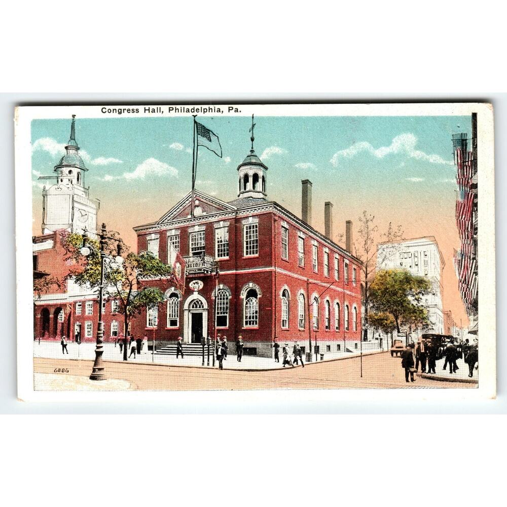 Vintage Congress Hall Philadelphia PA Postcard by P. Sander